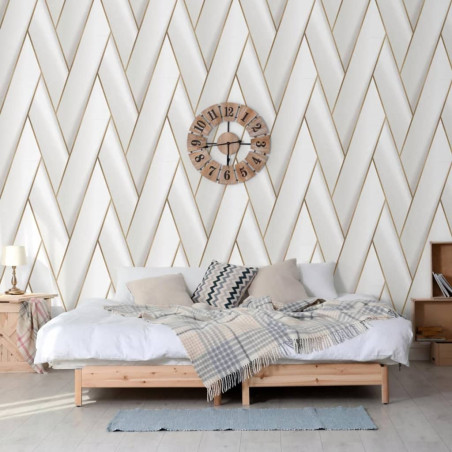 DUTCH WALLCOVERINGS Tapeta Geometric, biało-złota