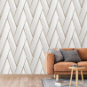 DUTCH WALLCOVERINGS Tapeta Geometric, biało-złota