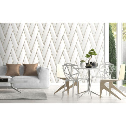 DUTCH WALLCOVERINGS Tapeta Geometric, biało-złota