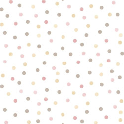 Noordwand Tapeta Mondo baby Confetti Dots, różowo-biało-brązowa