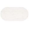 Blat stołu, biały, 90x45x2,5 cm, lite drewno sosnowe, owalny