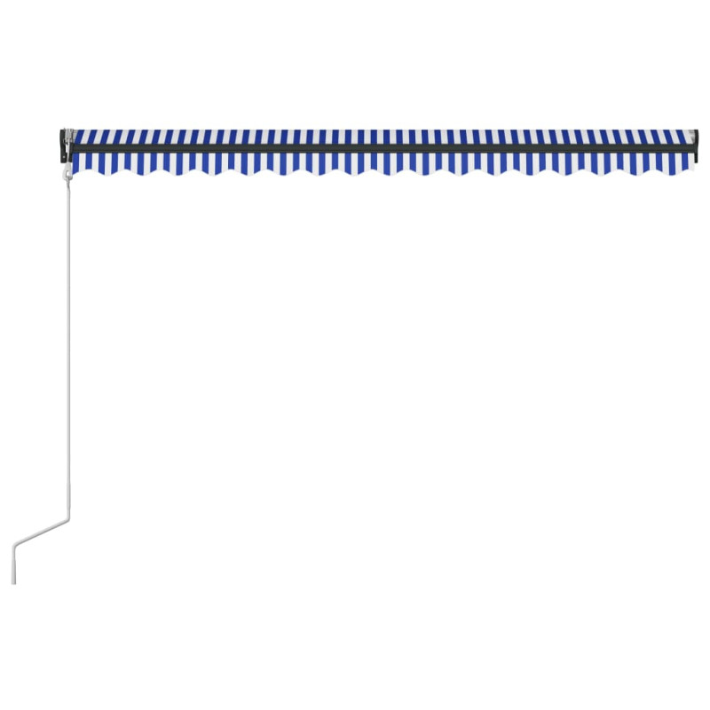 Markiza z LED i czujnikiem wiatru, 400x300 cm, niebiesko-biała
