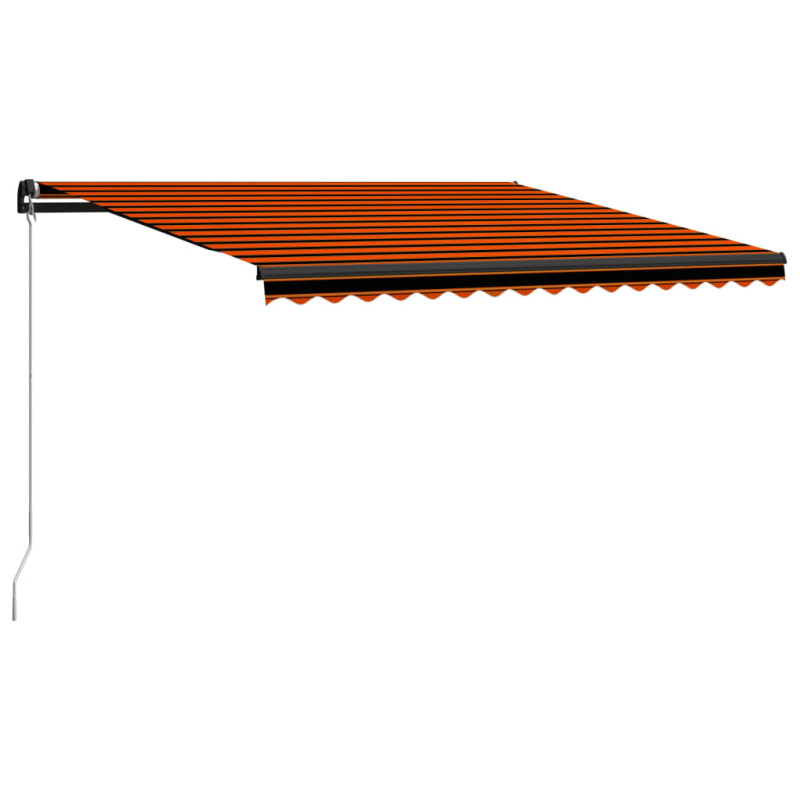 Ręcznie zwijana markiza z LED, 450x300 cm, pomarańczowo-brązowa