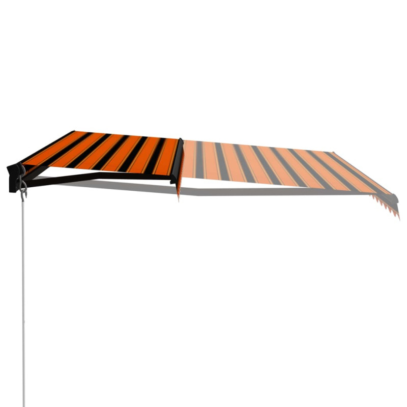 Ręcznie zwijana markiza z LED, 450x300 cm, pomarańczowo-brązowa