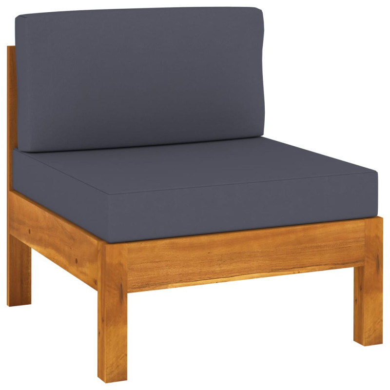 4-osobowa sofa ogrodowa z ciemnoszarymi poduszkami, akacja