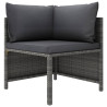 6-cz. zestaw wypoczynkowy do ogrodu, poduszki, rattan PE, szary