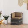 Ogrodowa sofa narożna z palet, z poduszkami, drewno sosnowe