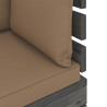 Ogrodowa sofa narożna z palet, z poduszkami, drewno sosnowe