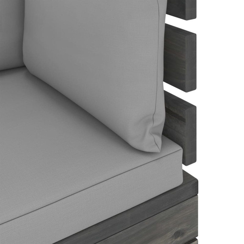 Ogrodowa sofa narożna z palet, z poduszkami, drewno sosnowe