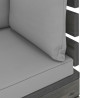 Ogrodowa sofa narożna z palet, z poduszkami, drewno sosnowe
