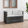Ogrodowa sofa 2-osobowa z palet, z poduszkami, drewno sosnowe