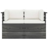 Ogrodowa sofa 2-osobowa z palet, z poduszkami, drewno sosnowe