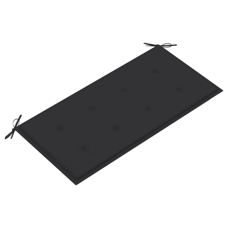 Ławka ogrodowa z antracytową poduszką, 112 cm, drewno tekowe