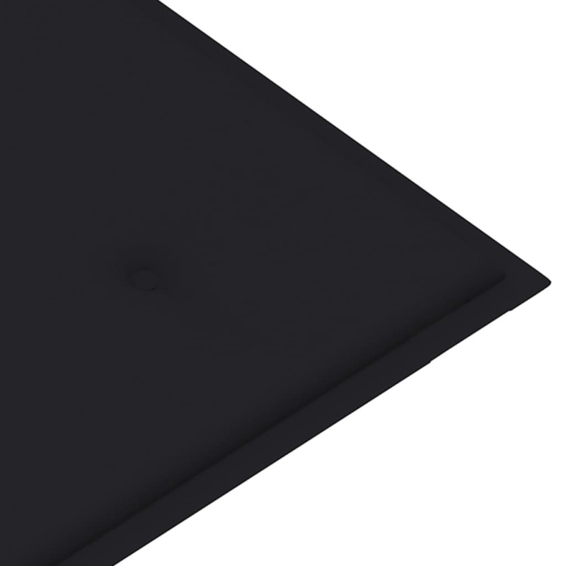 Ławka ogrodowa z czarną poduszką, 112 cm, lite drewno tekowe
