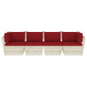 Ogrodowa sofa 4-osobowa z palet, z poduszkami, drewno świerkowe
