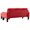 3-osobowa sofa z podnóżkiem, czerwona, sztuczna skóra