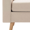 3-osobowa sofa z podnóżkiem, kremowa, tapicerowana tkaniną