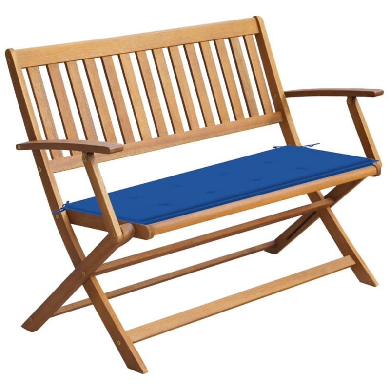 Ławka ogrodowa z poduszką, 120 cm, lite drewno akacjowe
