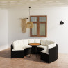 7-częściowa sofa ogrodowa z poduszkami, rattan PE, czarna