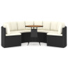 7-częściowa sofa ogrodowa z poduszkami, rattan PE, czarna