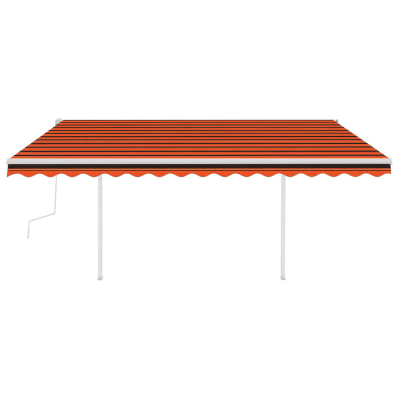 Ręcznie zwijana markiza ze słupkami 4x3 m, pomarańczowo-brązowa