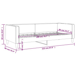 Sofa z funkcją spania, kremowa, 80x200 cm, obita tkaniną