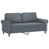 2-osobowa sofa z poduszkami, ciemnoszara, 140 cm, aksamit
