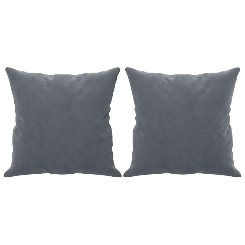 2-osobowa sofa z poduszkami, ciemnoszara, 140 cm, aksamit