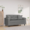 2-osobowa sofa z poduszkami, ciemnoszara, 120 cm, mikrofibra