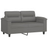 2-osobowa sofa z poduszkami, ciemnoszara, 120 cm, mikrofibra