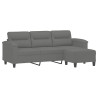 3-os. sofa z podnóżkiem, ciemnoszara, 180 cm, obita mikrofibrą