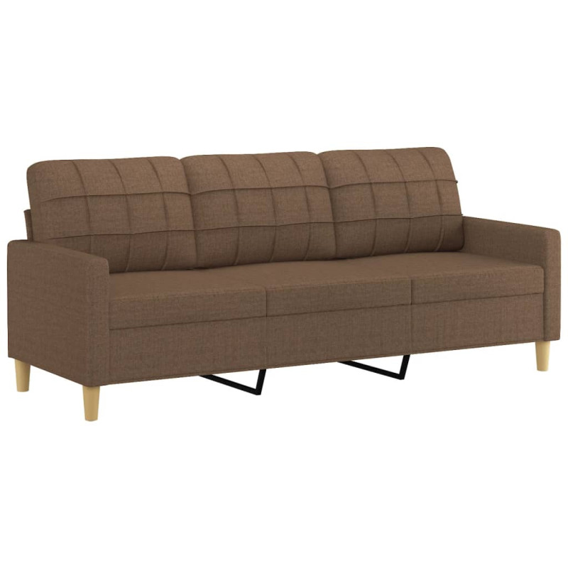 Sofa 3-osobowa, brązowa, 180 cm, tapicerowana tkaniną