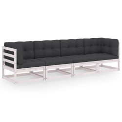 4-osobowa sofa ogrodowa z poduszkami, lite drewno sosnowe