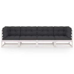 4-osobowa sofa ogrodowa z poduszkami, lite drewno sosnowe