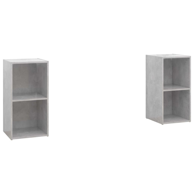 Szafki TV, 2 szt., szarość betonu, 72x35x36,5 cm, płyta wiórowa
