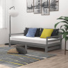 Łóżko wysuwane, 2 x (90x200) cm, szare, lite drewno sosnowe