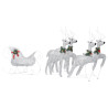 Renifery z saniami, dekoracja do ogrodu, 100 diod LED, srebrne