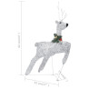 Renifery z saniami, dekoracja do ogrodu, 100 diod LED, srebrne