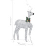 Renifery z saniami, dekoracja do ogrodu, 100 diod LED, srebrne