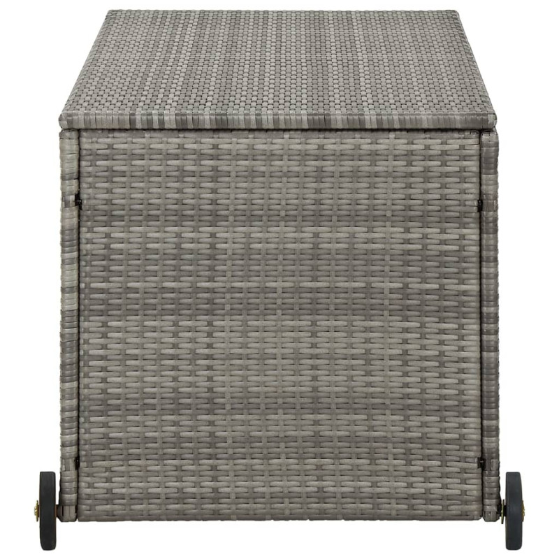 Skrzynia ogrodowa, jasnoszara, 120x65x61 cm, polirattan