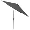 Parasol ogrodowy z LED i stalowym słupkiem, antracytowy, 2x3 m