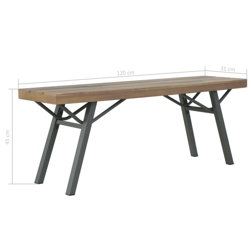 Ławka ogrodowa, 120 cm, lite drewno akacjowe