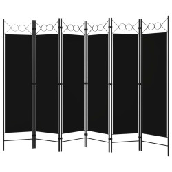 Parawan 6-panelowy, czarny, 240 x 180 cm