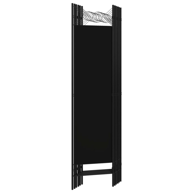 Parawan 6-panelowy, czarny, 240 x 180 cm