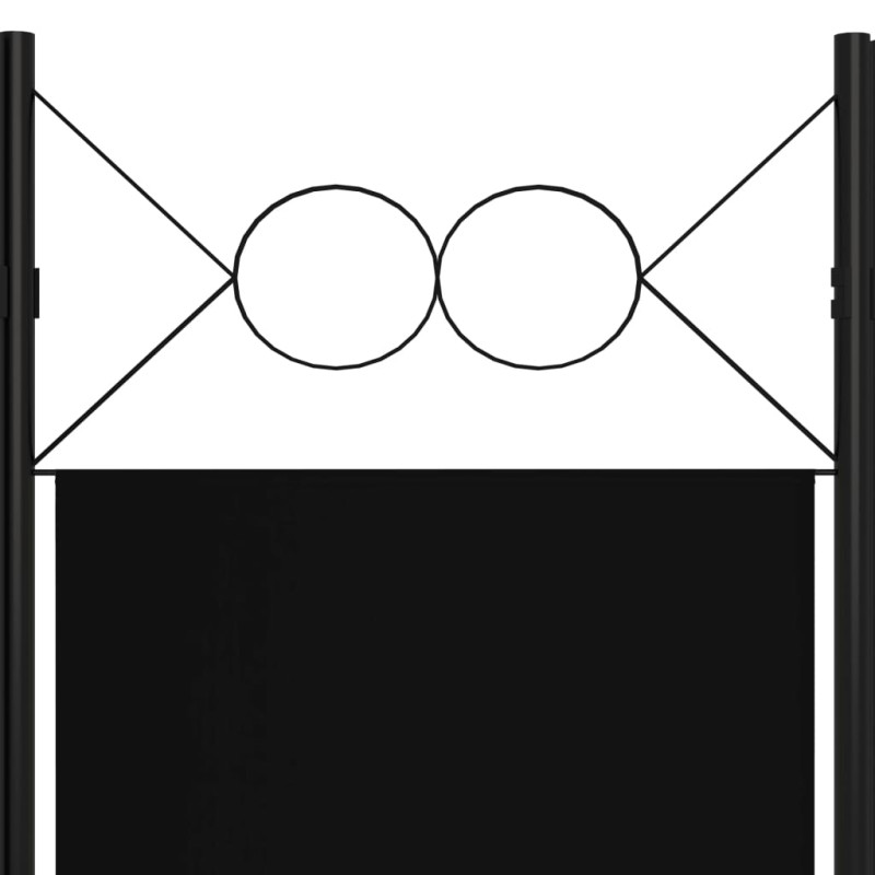 Parawan 6-panelowy, czarny, 240 x 180 cm