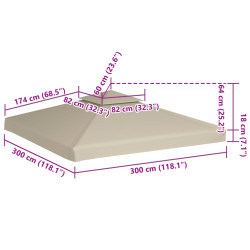 Zadaszenie altany ogrodowej, 310 g/m², beżowe, 3x3 m