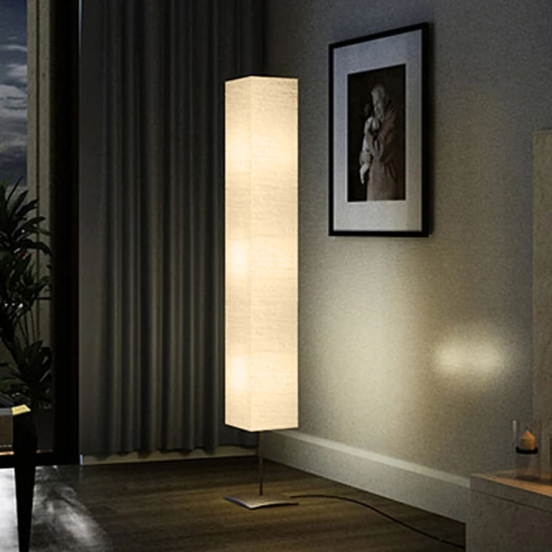 Lampa podłogowa ze stalową podstawą, 170 cm, beżowa