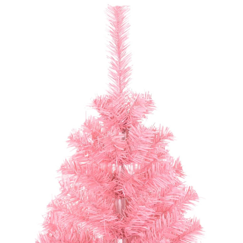 Sztuczna choinka ze stojakiem, różowa, 120 cm, PVC