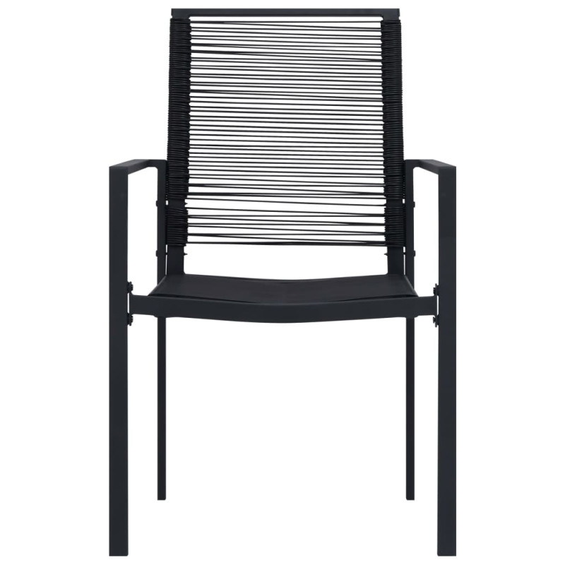 Krzesła ogrodowe, 2 szt., rattan PVC, czarne