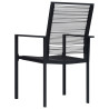 Krzesła ogrodowe, 2 szt., rattan PVC, czarne